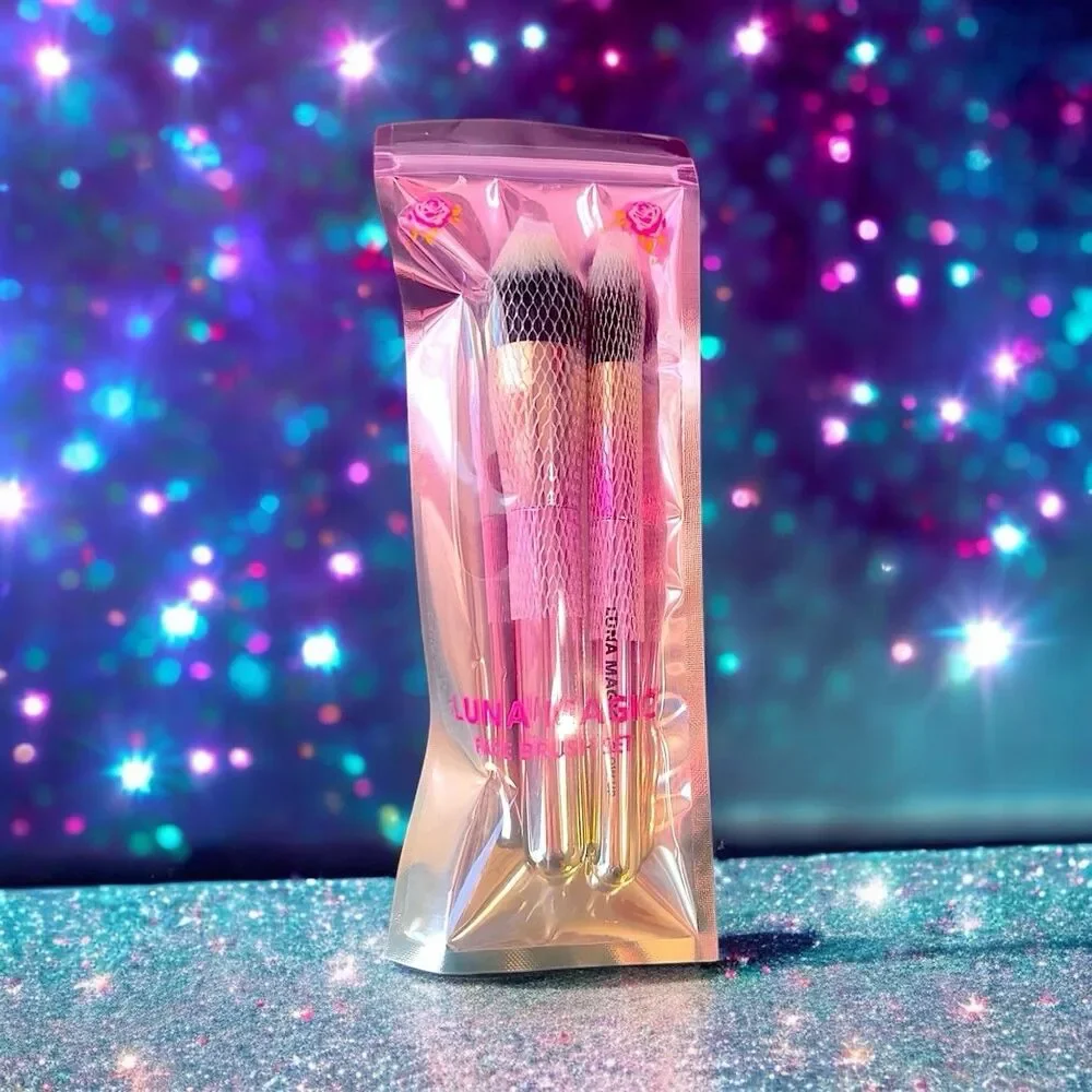 Luna Magic Face Brush Set - 2 Piece - Glow Up And Blend The Rules NIP